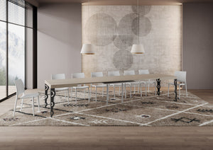 Tavolo allungabile 90x140/400 cm Karayan cashmere gambe antracite