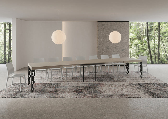 Tavolo allungabile 90x200/460 cm Karayan cashmere gambe antracite