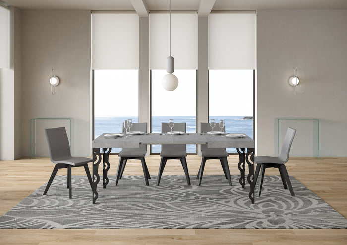 Tavolo allungabile 70x110/194 cm Karayan Cemento telaio Antracite