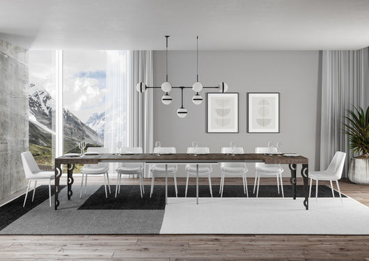 Tavolo allungabile 90x180/440 cm Karayan Noce telaio Antracite