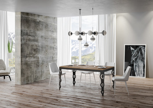 Tavolo allungabile 90x160/420 cm Karayan Evolution Quercia Natura telaio Antracite