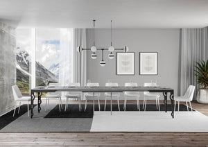 Tavolo allungabile 90x180/440 cm Karayan Evolution Cemento telaio Antracite