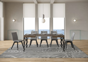 Tavolo allungabile 80x120/204 cm Karayan Noce telaio Antracite