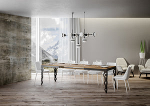 Tavolo allungabile 90x180/284 cm Karayan Evolution Quercia Natura telaio Antracite