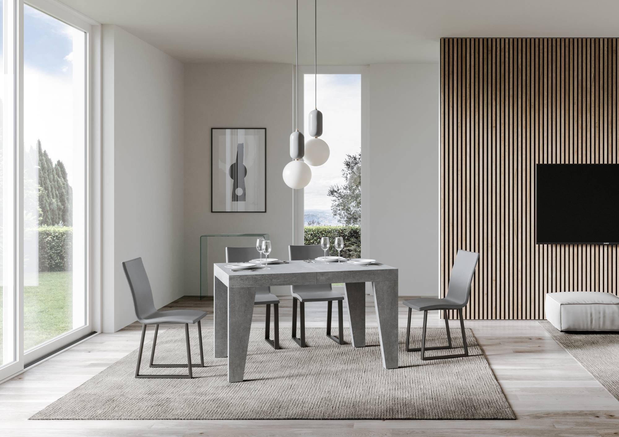 Tavolo allungabile 90x140/400 cm Naxor Premium cemento