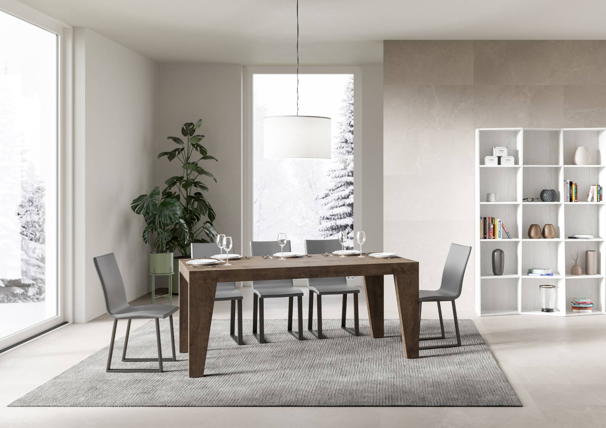 Tavolo allungabile 90x200/304 cm Naxor Premium noce