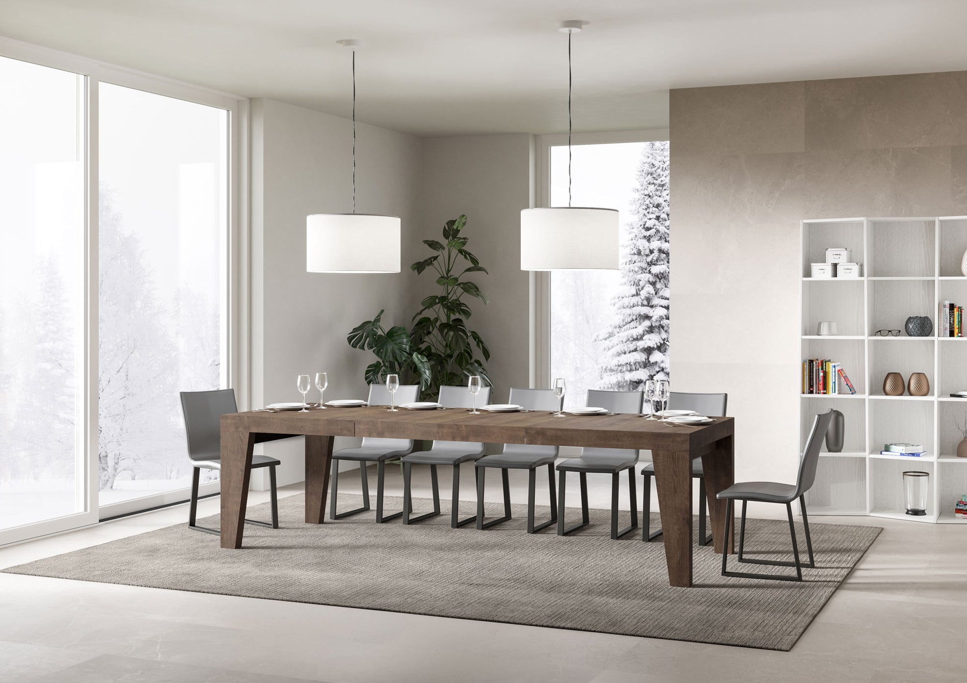 Tavolo allungabile 90x200/304 cm Naxor Premium noce
