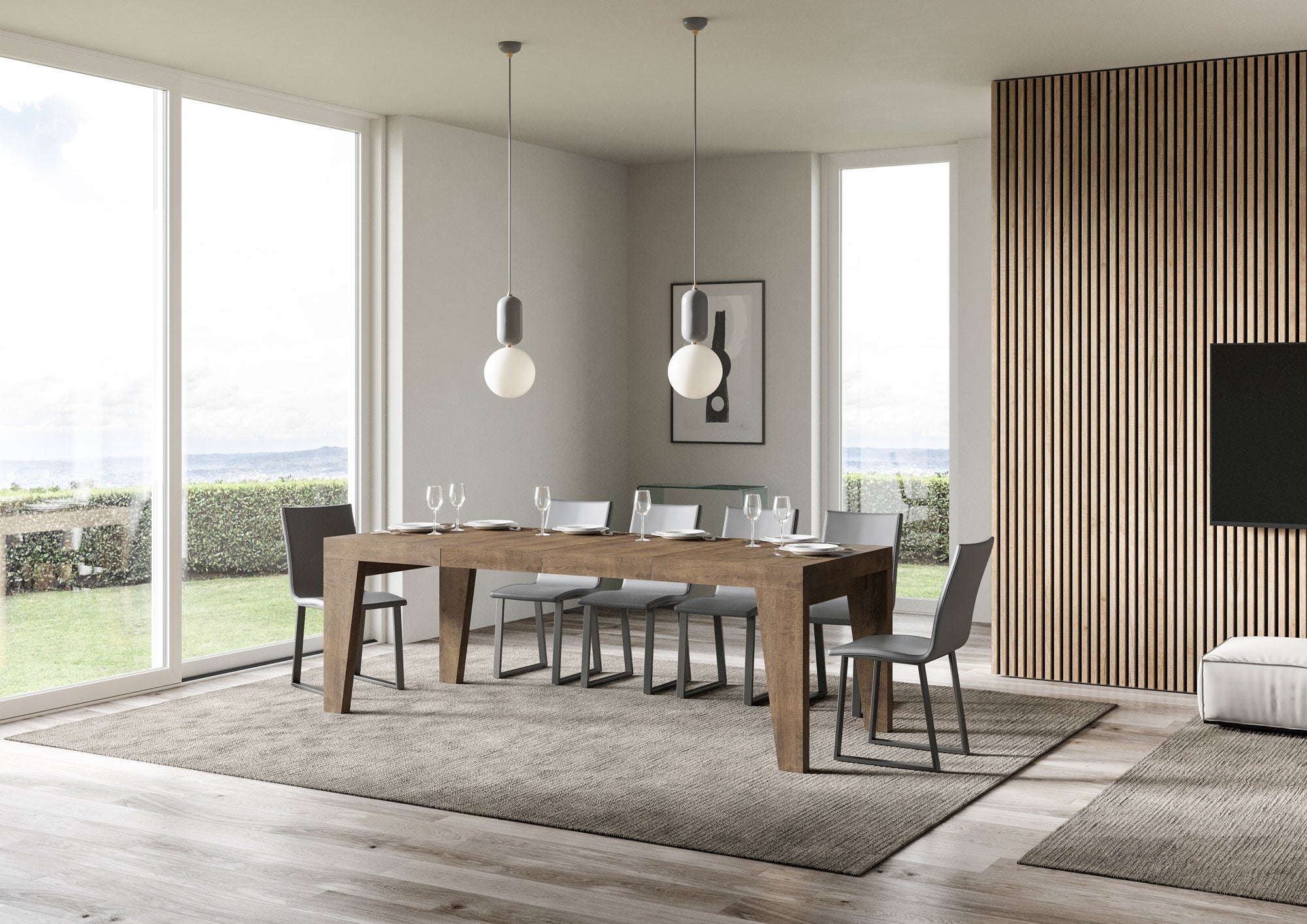 Tavolo allungabile 90x140/400 cm Naxor Premium noce