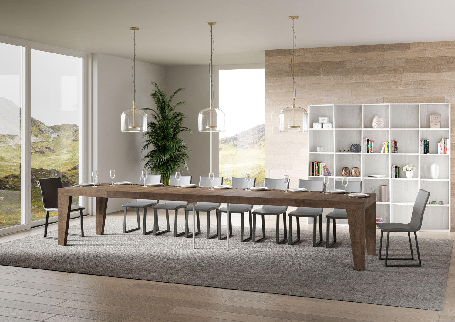 Tavolo allungabile 90x140/400 cm Naxor Premium noce