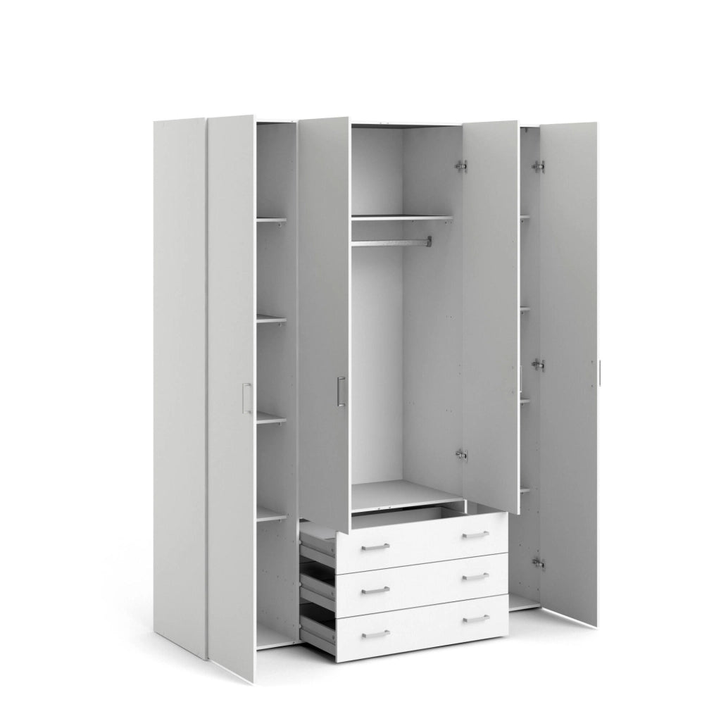 Armadio Camera da Letto Amoruccio, Guardaroba Grande Appendiabiti, 49.5x200.4h cm Bianco