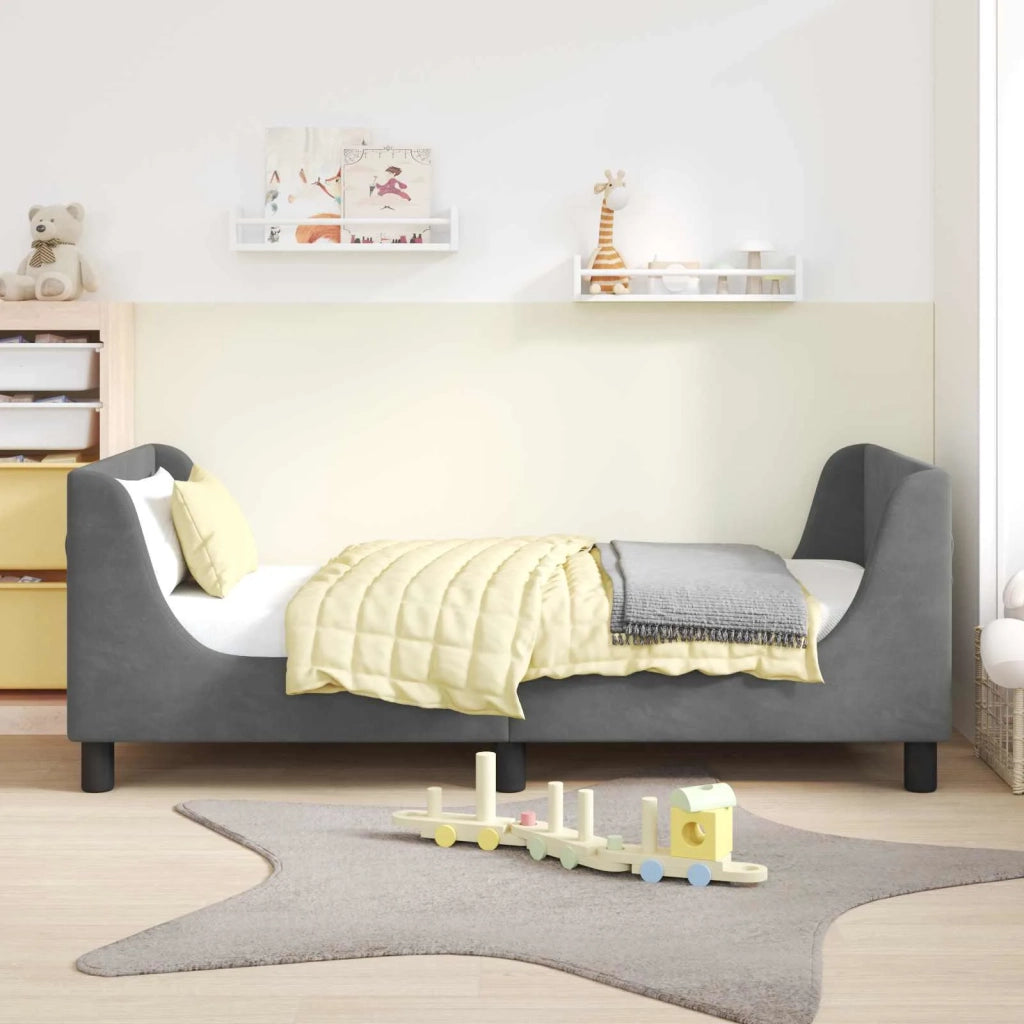 Struttura letto bambini con testata Grigio scuro 80 x 160 cm