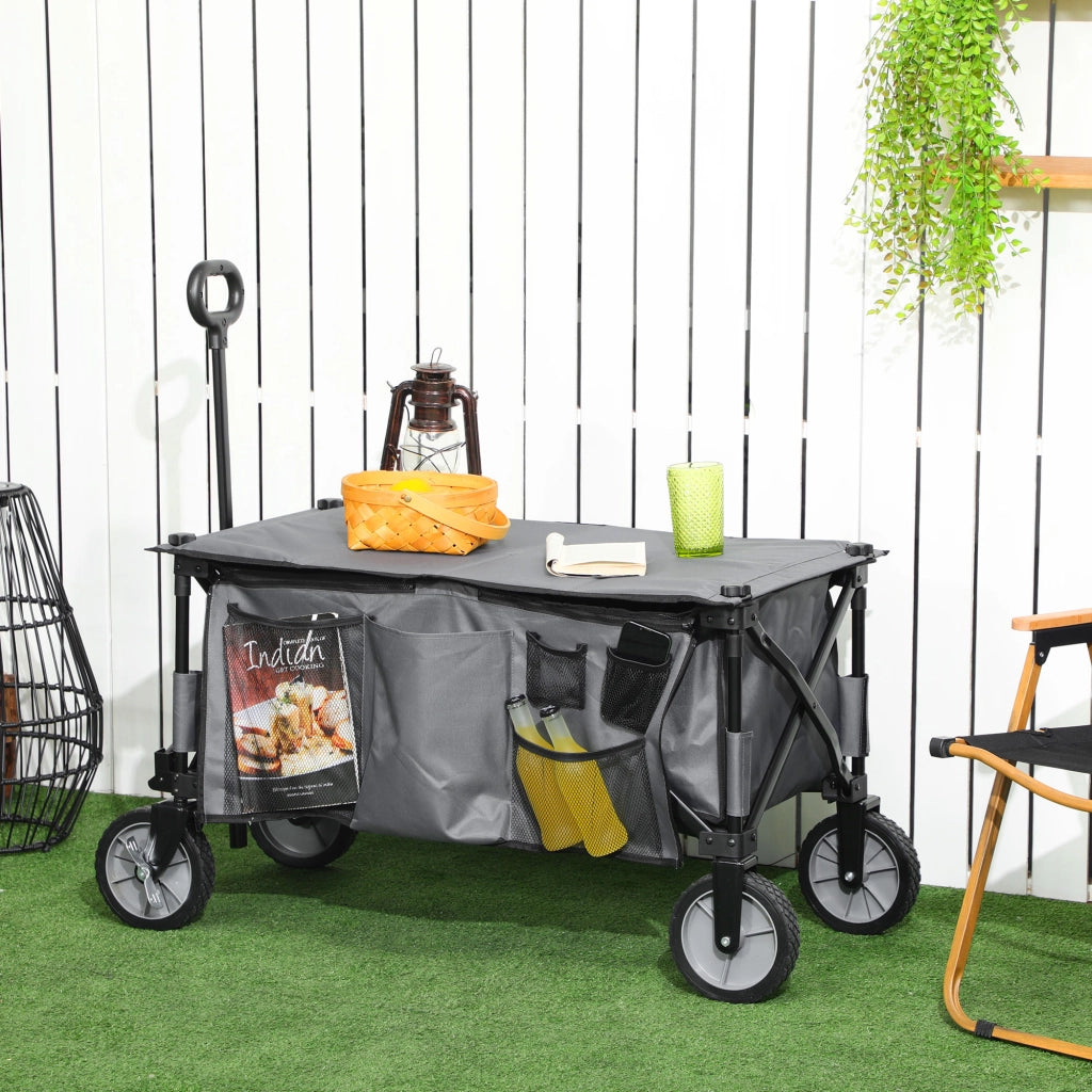 Carrello da giardino pieghevole ¨C zephmum ¨C grigio scuro 108x55x93 cm