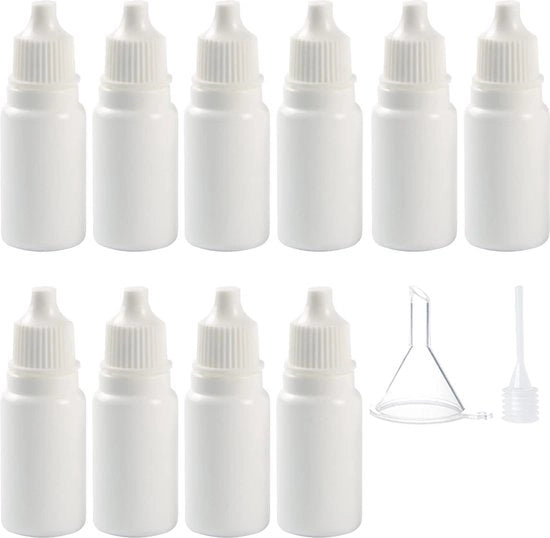 Set di 10 flaconi a goccia 10 ml con boccette a compressione flaconi flessibili 10 ml contenitori con coperchio flessi a compressione vuoti