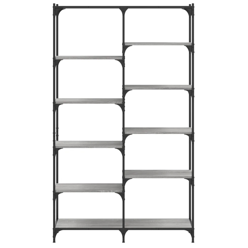 Libreria Grigio Sonoma 100x32x170 cm Legno Multistrato e Ferro 832791