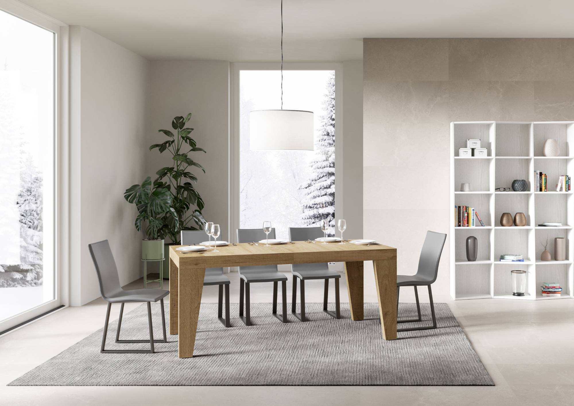 Tavolo allungabile 90x160/420 cm Naxor Premium quercia natura