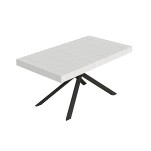 Tavolo allungabile 80x160/244 cm Niketis bianco frassino gambe antracite