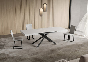 Tavolo allungabile 80x140/224 cm Niketis bianco frassino gambe antracite