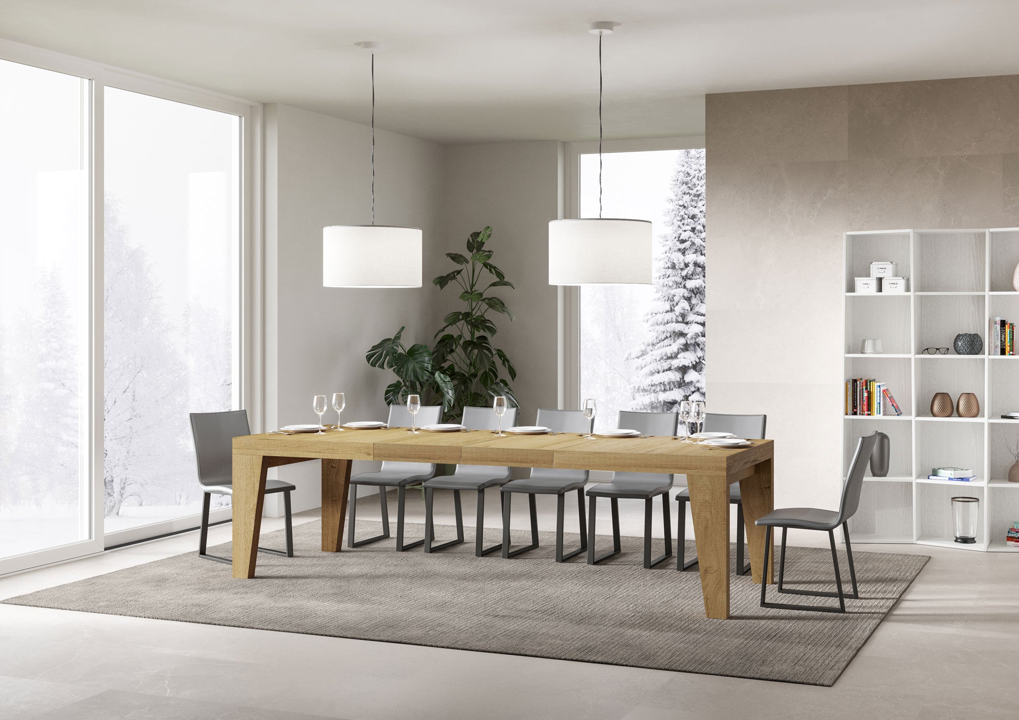 Tavolo allungabile 90x200/460 cm Naxor Premium quercia natura