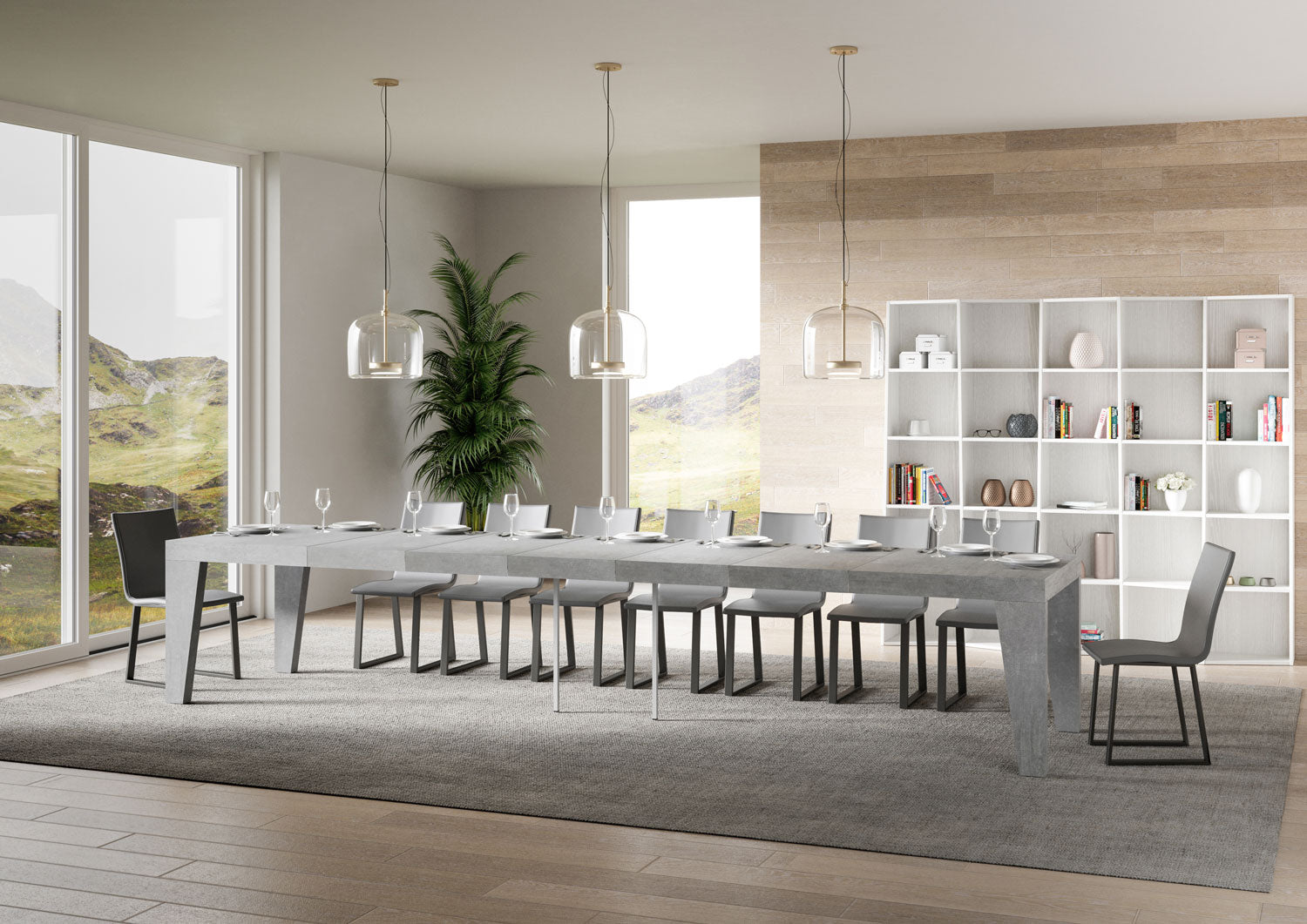 Tavolo allungabile 90x200/460 cm Naxor Premium cemento