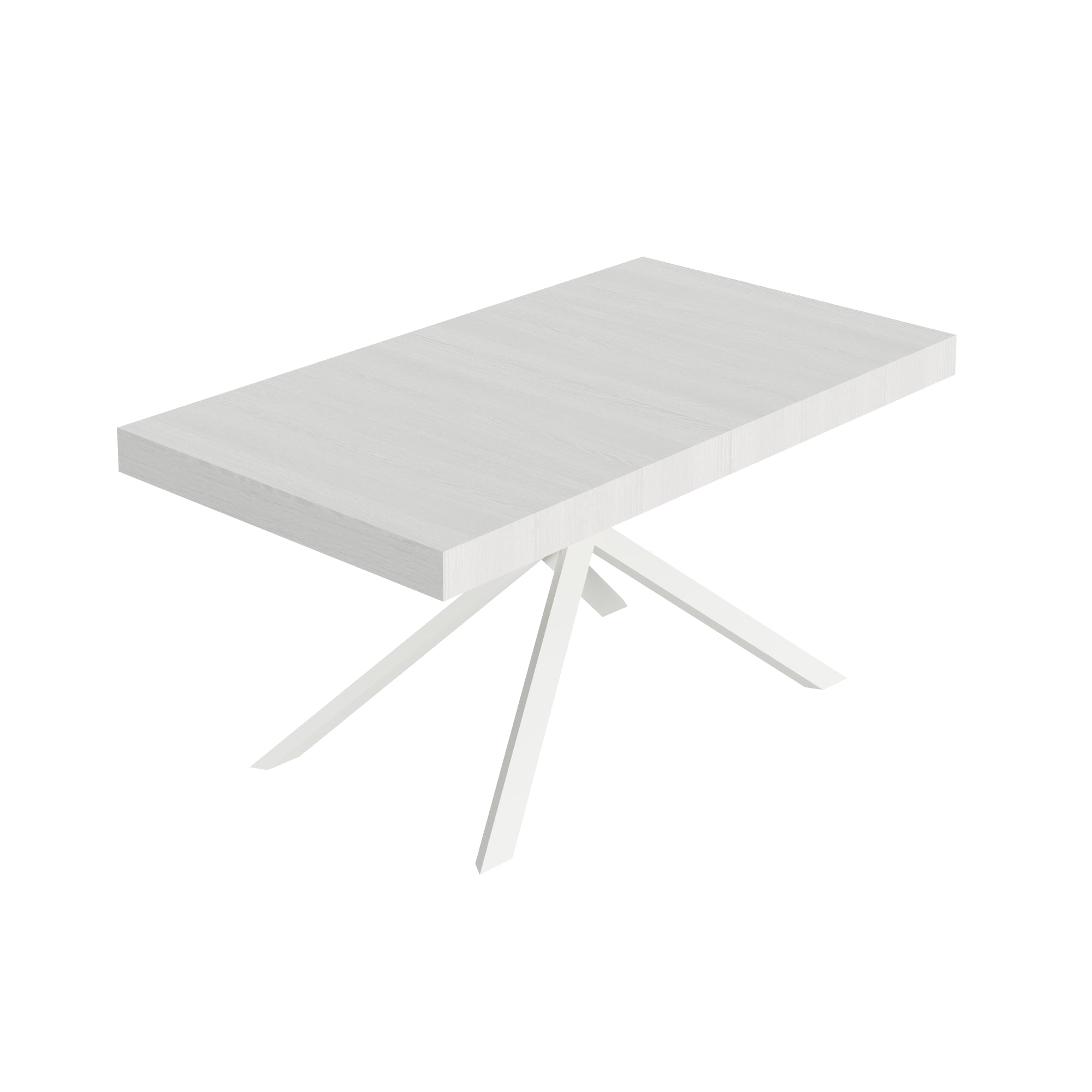 Tavolo allungabile 80x160/244 cm Niketis bianco frassino gambe bianche