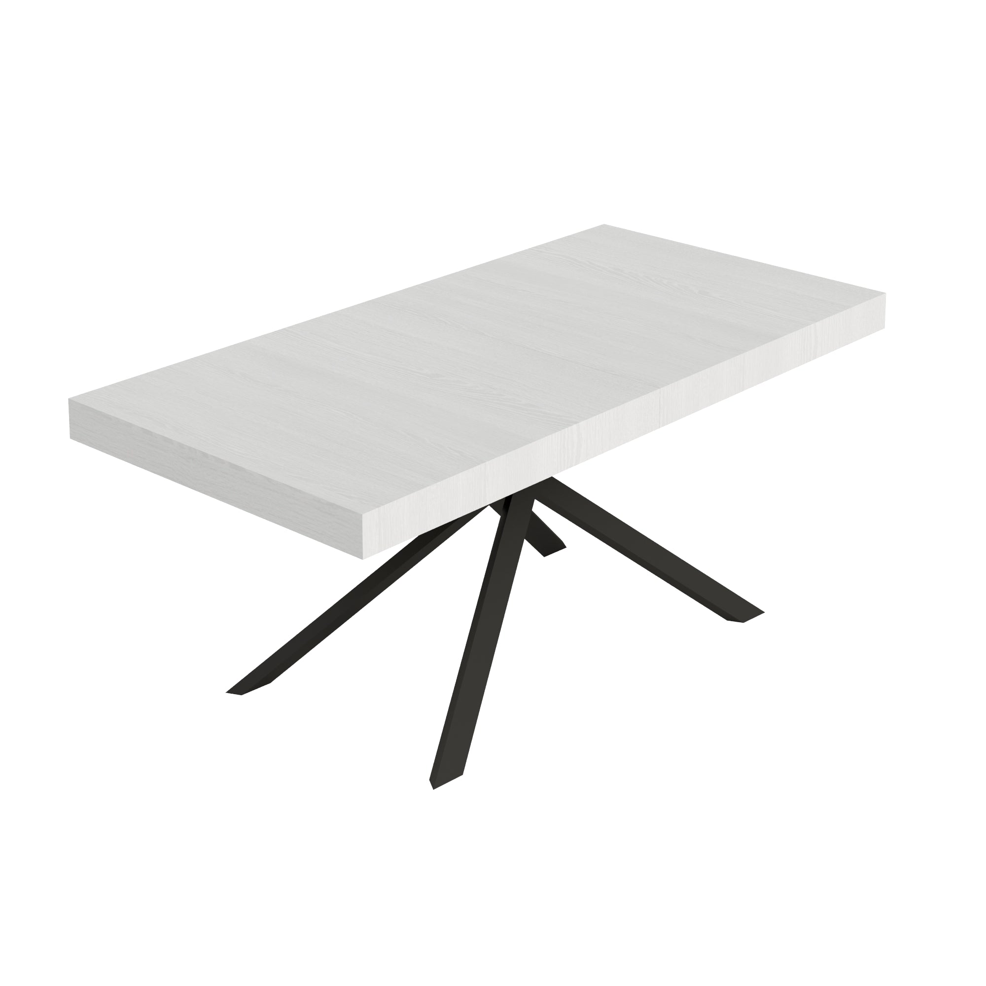 Tavolo allungabile 90x180/284 cm Niketis bianco frassino gambe antracite