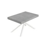 Tavolo allungabile 90x130/234 cm Niketis cemento gambe bianche