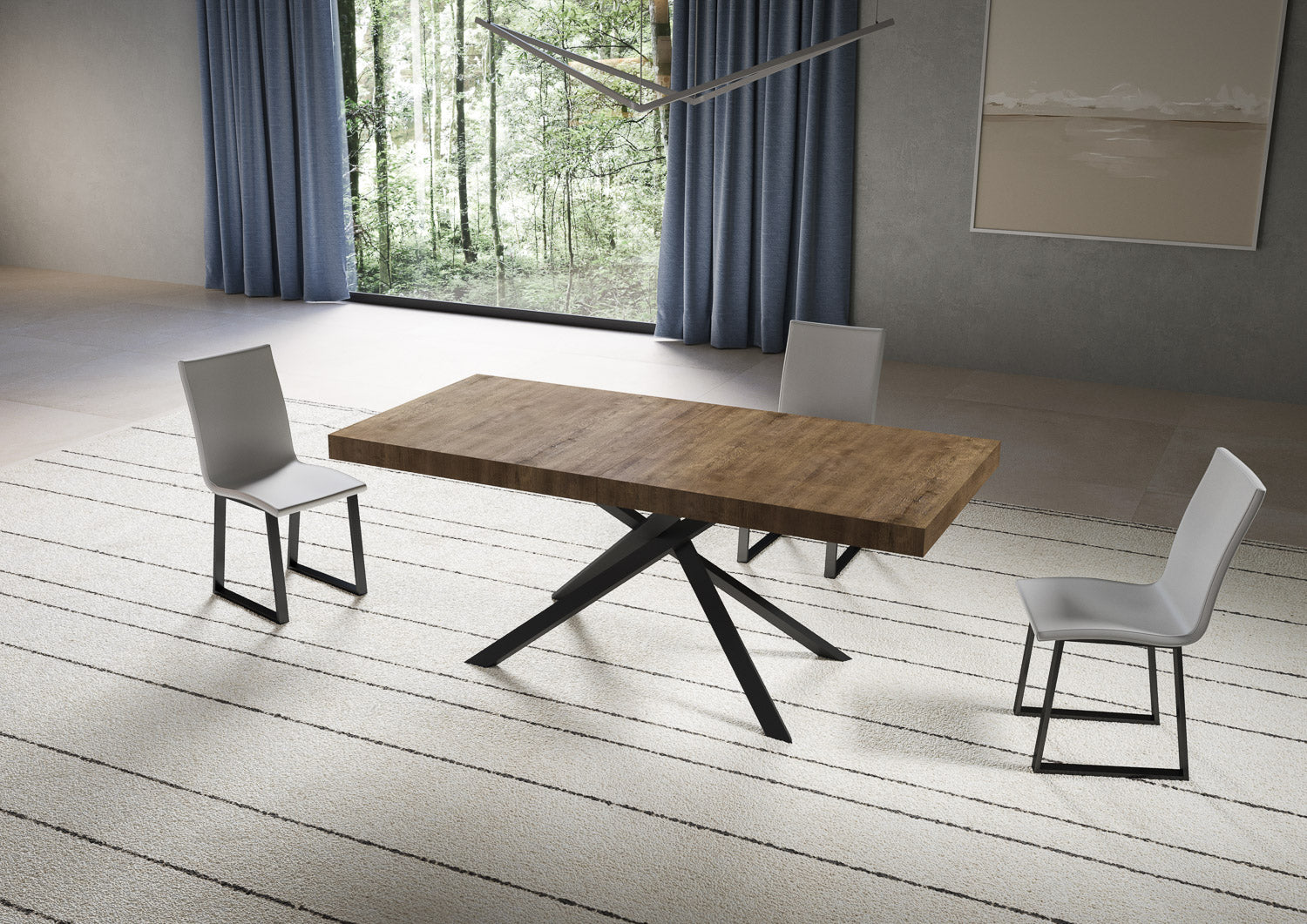 Tavolo allungabile 90x180/284 cm Niketis noce gambe antracite