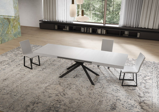 Tavolo allungabile 90x160/264 cm Niketis bianco frassino gambe antracite