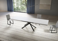 Tavolo allungabile 90x200/304 cm Niketis bianco frassino gambe antracite