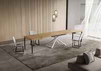 Tavolo allungabile 90x120/380 cm Niketis quercia natura gambe bianche