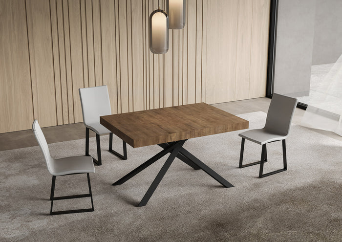 Tavolo allungabile 90x120/380 cm Niketis noce gambe antracite