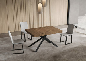 Tavolo allungabile 90x130/390 cm Niketis noce gambe antracite