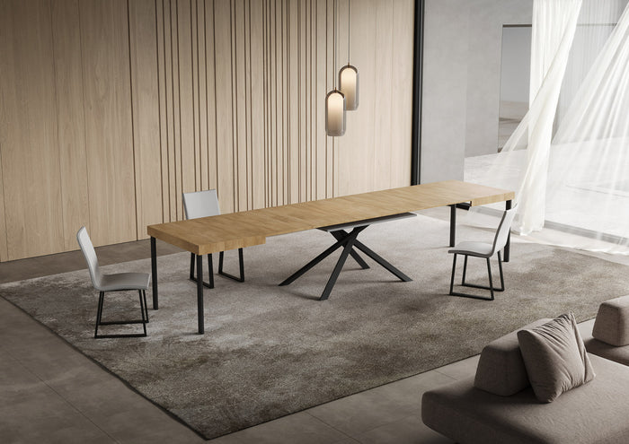 Tavolo allungabile 90x120/380 cm Niketis quercia natura gambe antracite