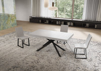 Tavolo allungabile 90x160/420 cm Niketis bianco frassino gambe antracite