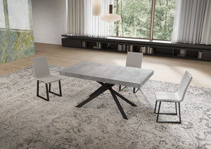 Tavolo allungabile 90x160/420 cm Niketis cemento gambe antracite
