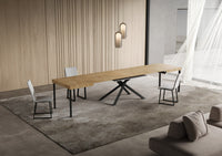 Tavolo allungabile 90x130/390 cm Niketis quercia natura gambe antracite