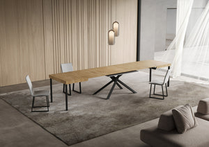 Tavolo allungabile 90x130/390 cm Niketis quercia natura gambe antracite