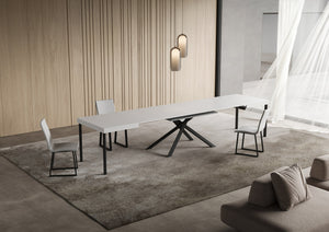 Tavolo allungabile 90x140/400 cm Niketis bianco frassino gambe antracite