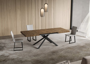 Tavolo allungabile 90x140/400 cm Niketis noce gambe antracite