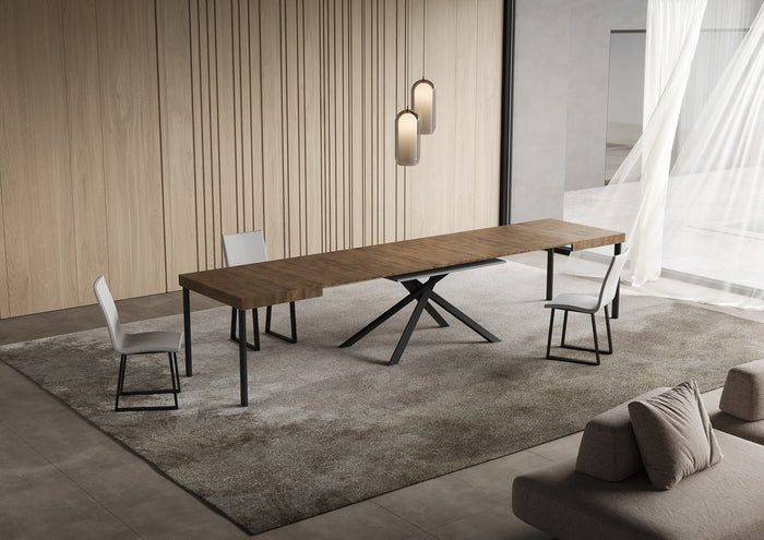 Tavolo allungabile 90x140/400 cm Niketis noce gambe antracite