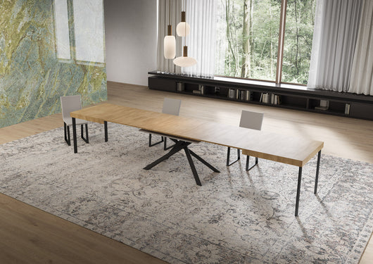 Tavolo allungabile 90x160/420 cm Niketis quercia natura gambe antracite