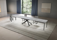 Tavolo allungabile 90x180/440 cm Niketis cemento gambe antracite