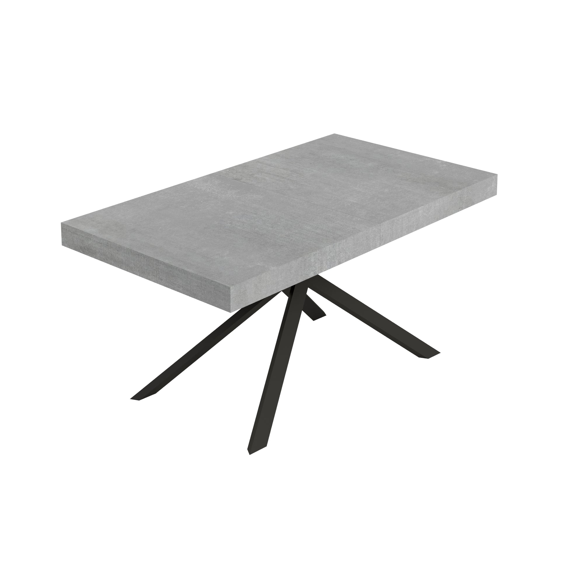 Tavolo allungabile 80x160/244 cm Niketis cemento gambe antracite
