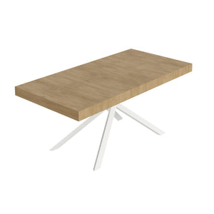 Tavolo allungabile 90x180/440 cm Niketis quercia natura gambe bianche