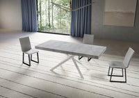 Tavolo allungabile 90x180/440 cm Niketis cemento gambe bianche