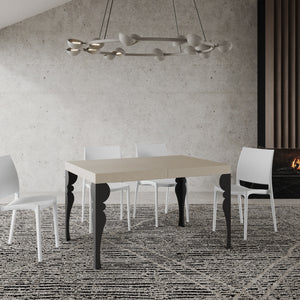 Tavolo allungabile 80x120/204 cm Paxor cashmere telaio Antracite