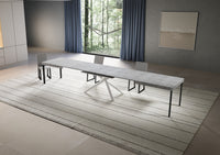 Tavolo allungabile 90x200/460 cm Niketis cemento gambe bianche
