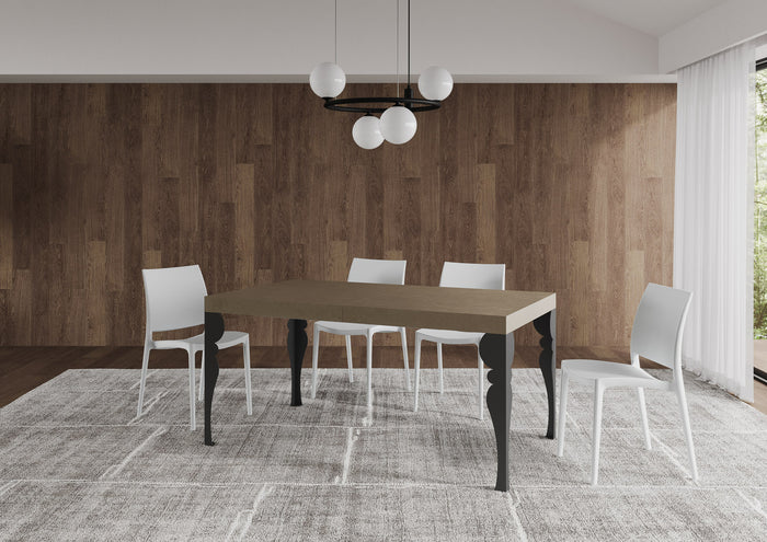 Tavolo allungabile 90x160/264 cm Paxor tortora gambe antracite