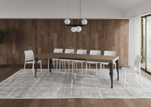 Tavolo allungabile 90x160/264 cm Paxor tortora gambe antracite