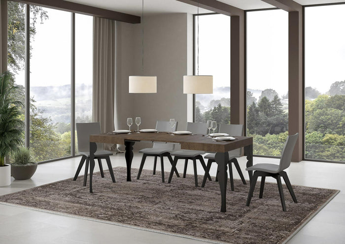 Tavolo allungabile 80x120/204 cm Paxor Noce telaio Antracite